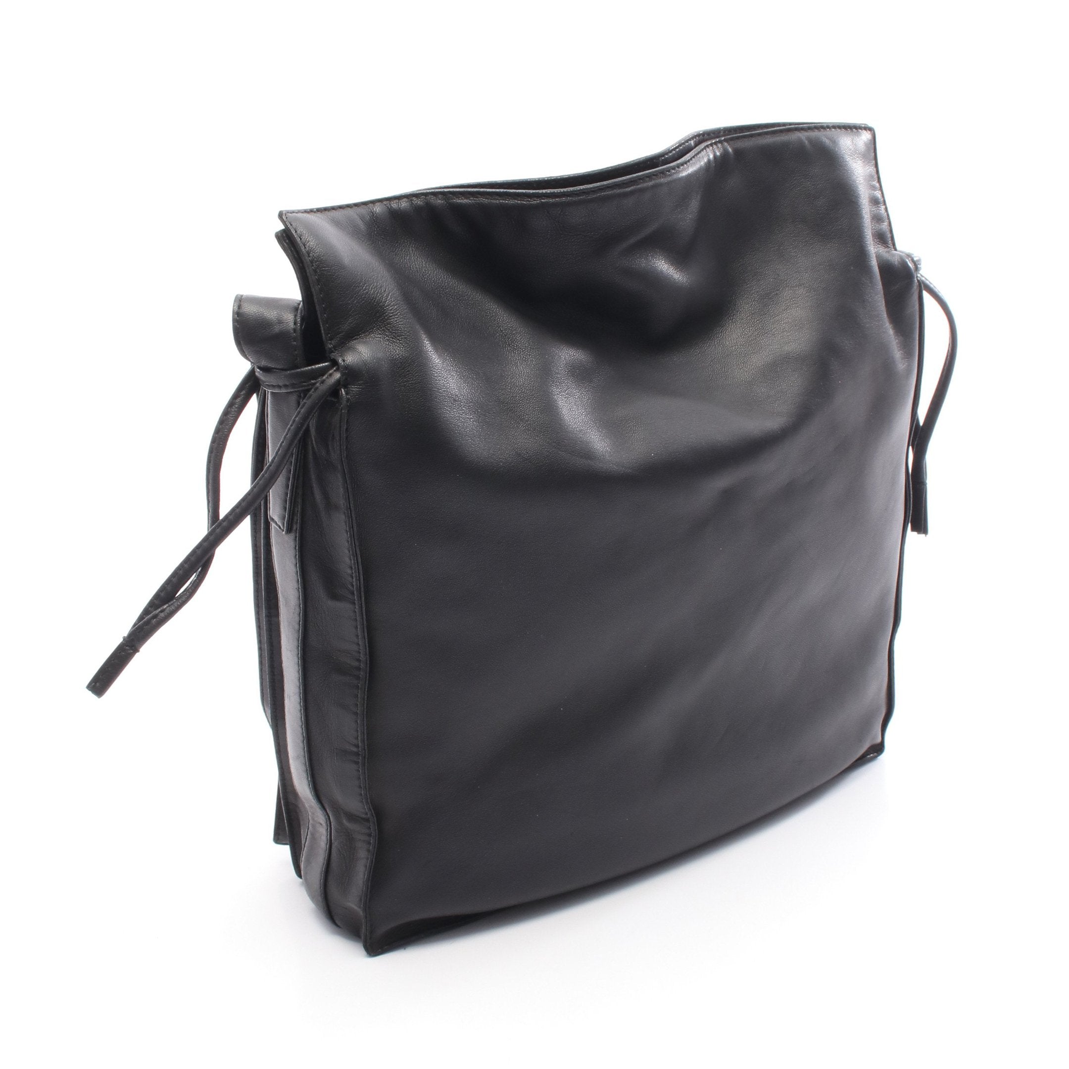 フラメンコ 旧型 アナグラム ショルダーバッグ レザー ブラック ロエベ