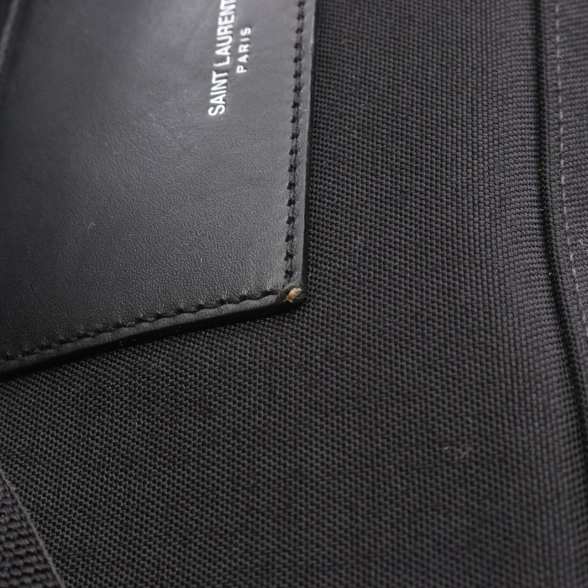 シティ サンローラン バックパック リュックサック ロゴ刺繍 キャンバス レザー ブラック サンローランパリ バッグ SAINT LAURENT PARIS