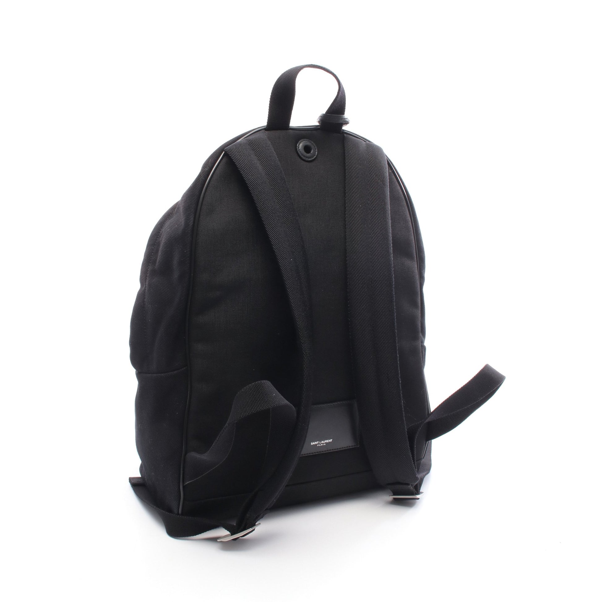 シティ サンローラン バックパック リュックサック ロゴ刺繍 キャンバス レザー ブラック サンローランパリ バッグ SAINT LAURENT PARIS