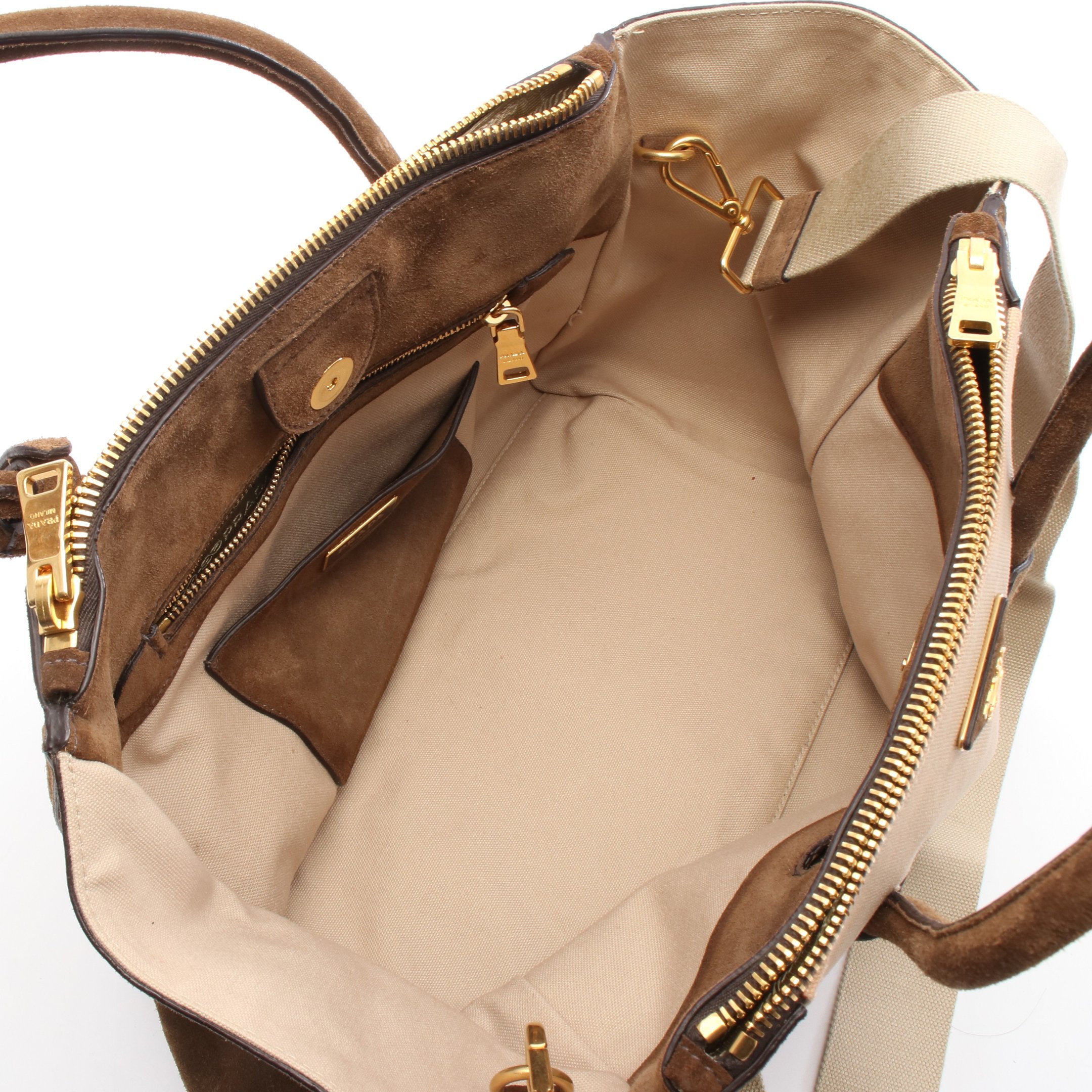 スエード キャンバス 希少PRADA 2way BN2644 - PRADA メルカリ 三角