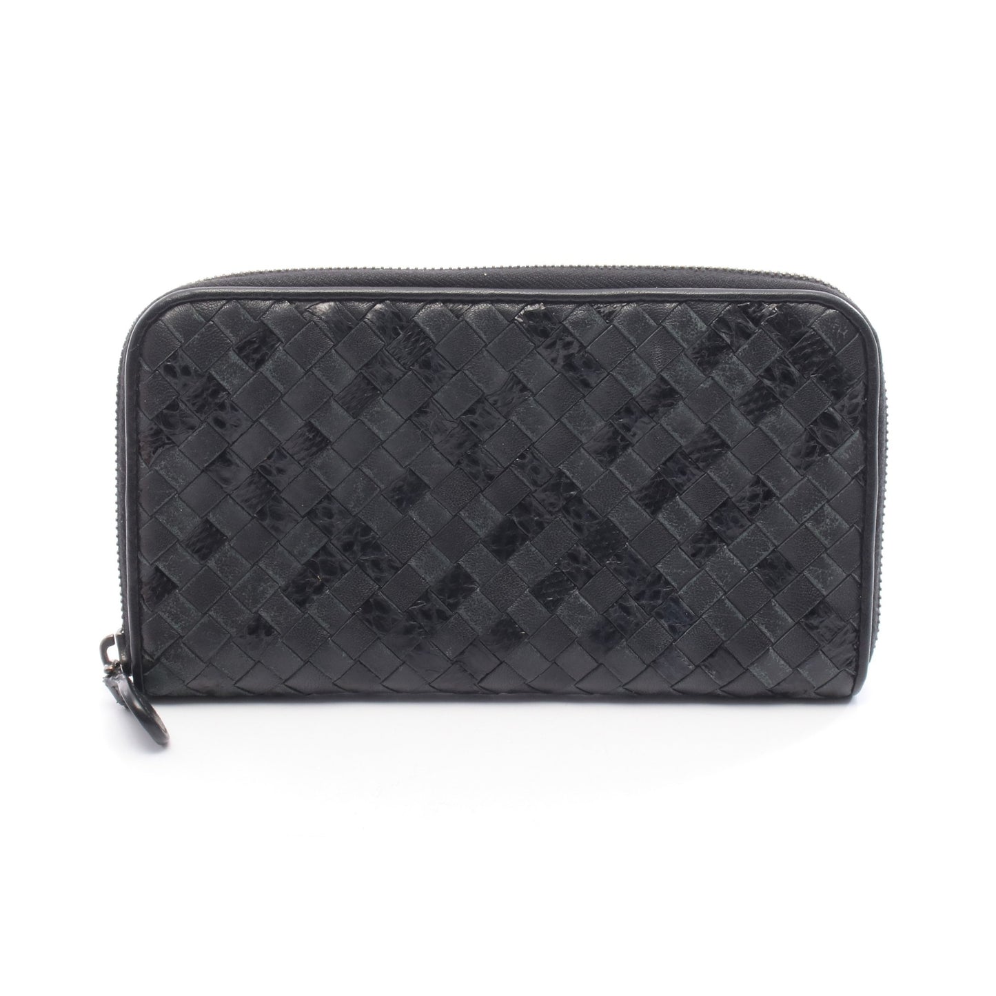 アイヤーズ イントレチャート ラウンドファスナー長財布 レザー パイソン ブラック ボッテガヴェネタ 財布・小物 BOTTEGA VENETA