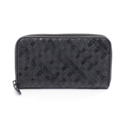 アイヤーズ イントレチャート ラウンドファスナー長財布 レザー パイソン ブラック ボッテガヴェネタ 財布・小物 BOTTEGA VENETA