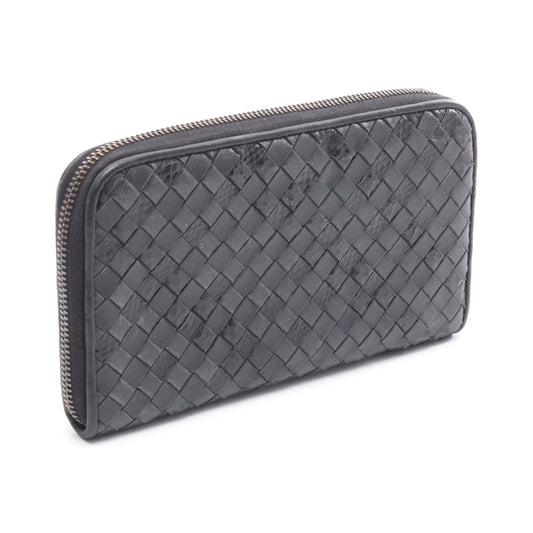 アイヤーズ イントレチャート ラウンドファスナー長財布 レザー パイソン ブラック ボッテガヴェネタ 財布・小物 BOTTEGA VENETA