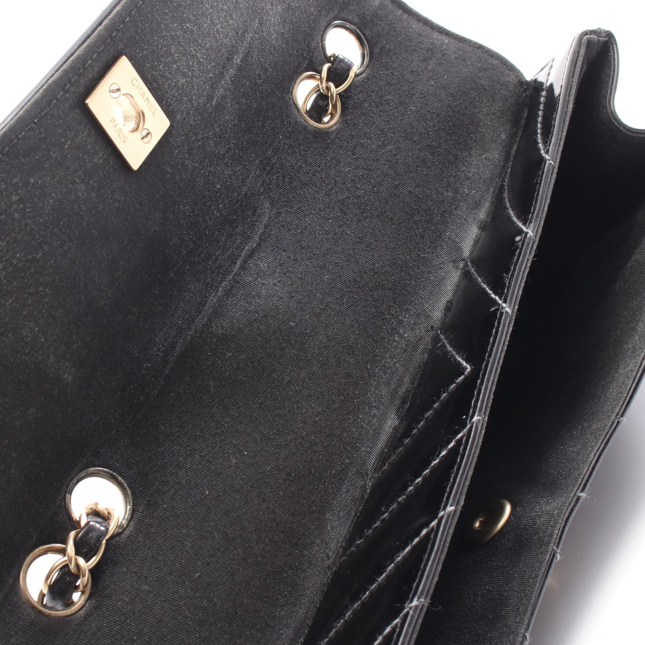 ココマーク ウェーブステッチ Wチェーンショルダーバッグ エナメル