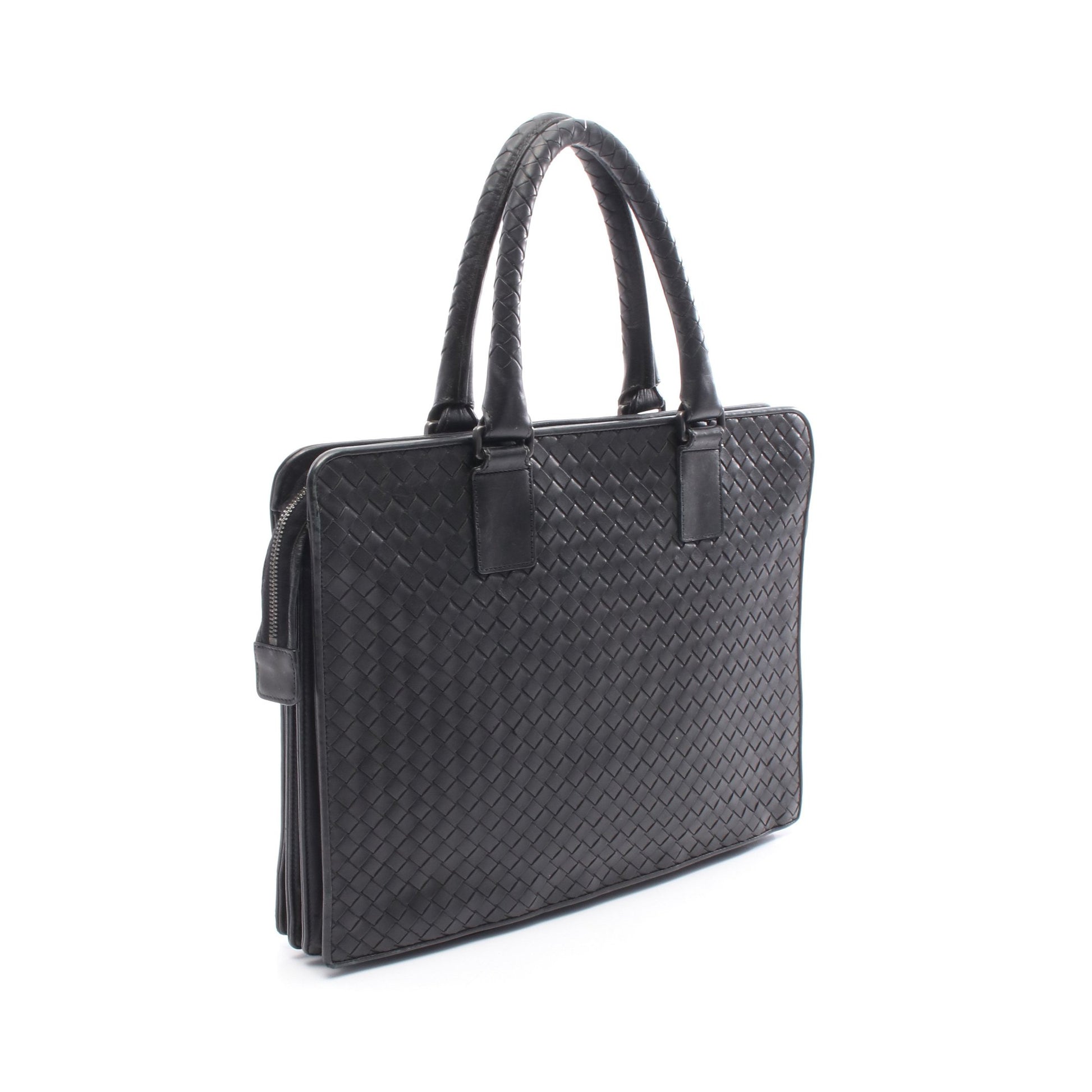 イントレチャート ブリーフケース ビジネスバッグ レザー ブラック ボッテガヴェネタ バッグ BOTTEGA VENETA