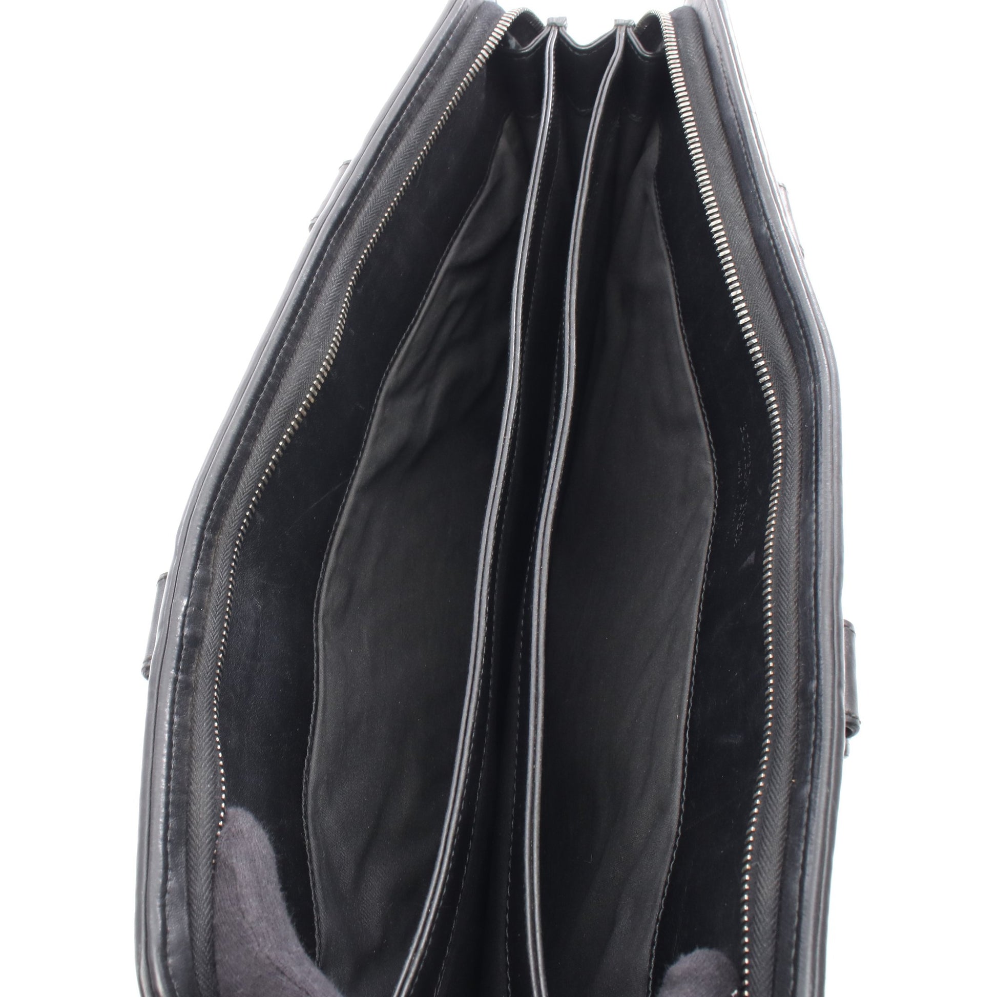 イントレチャート ブリーフケース ビジネスバッグ レザー ブラック ボッテガヴェネタ バッグ BOTTEGA VENETA