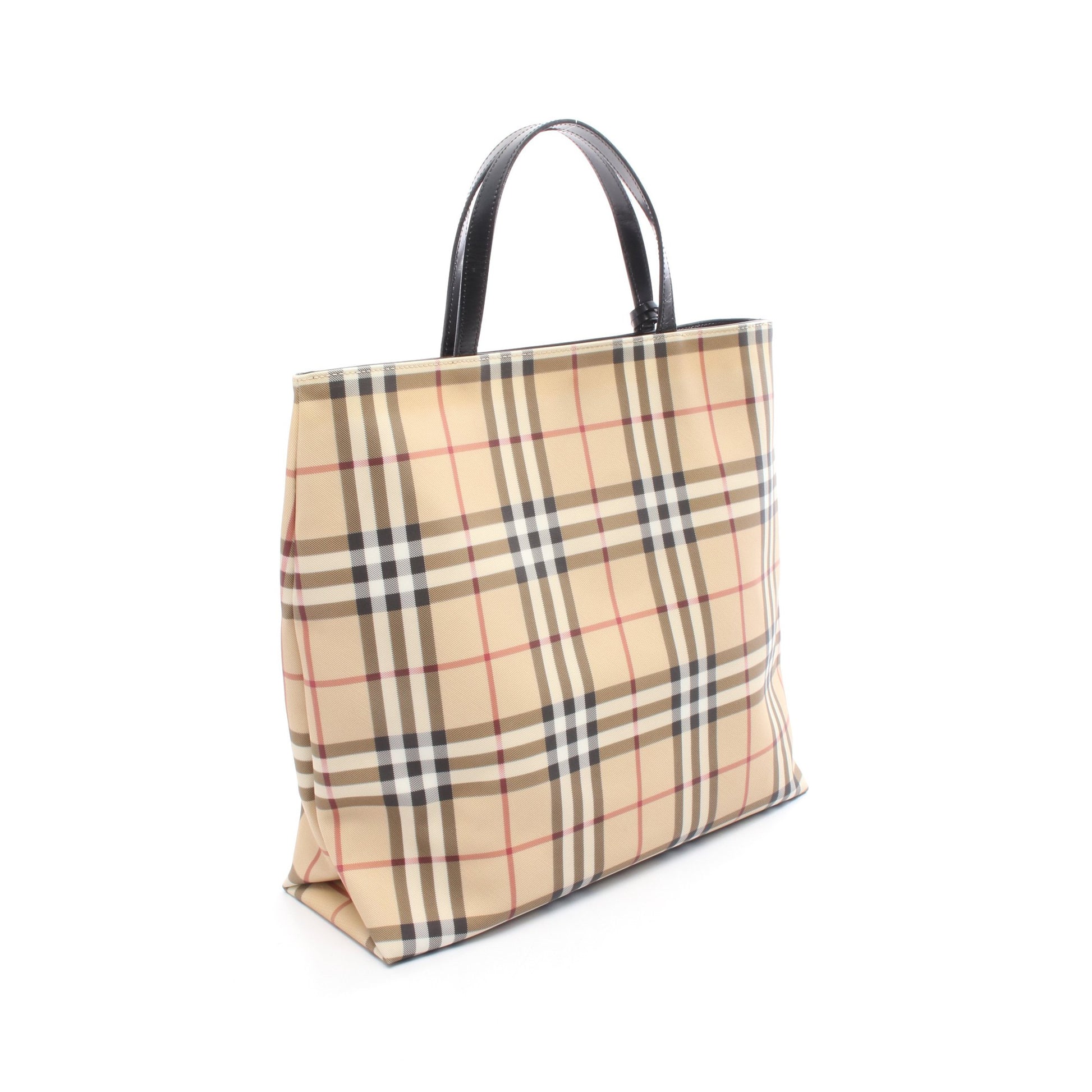 ノバチェック ハンドバッグ トートバッグ PVC レザー ベージュ マルチカラー バーバリー バッグ BURBERRY