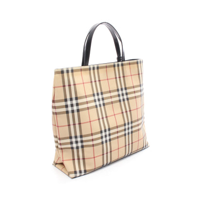 ノバチェック ハンドバッグ トートバッグ PVC レザー ベージュ マルチカラー バーバリー バッグ BURBERRY