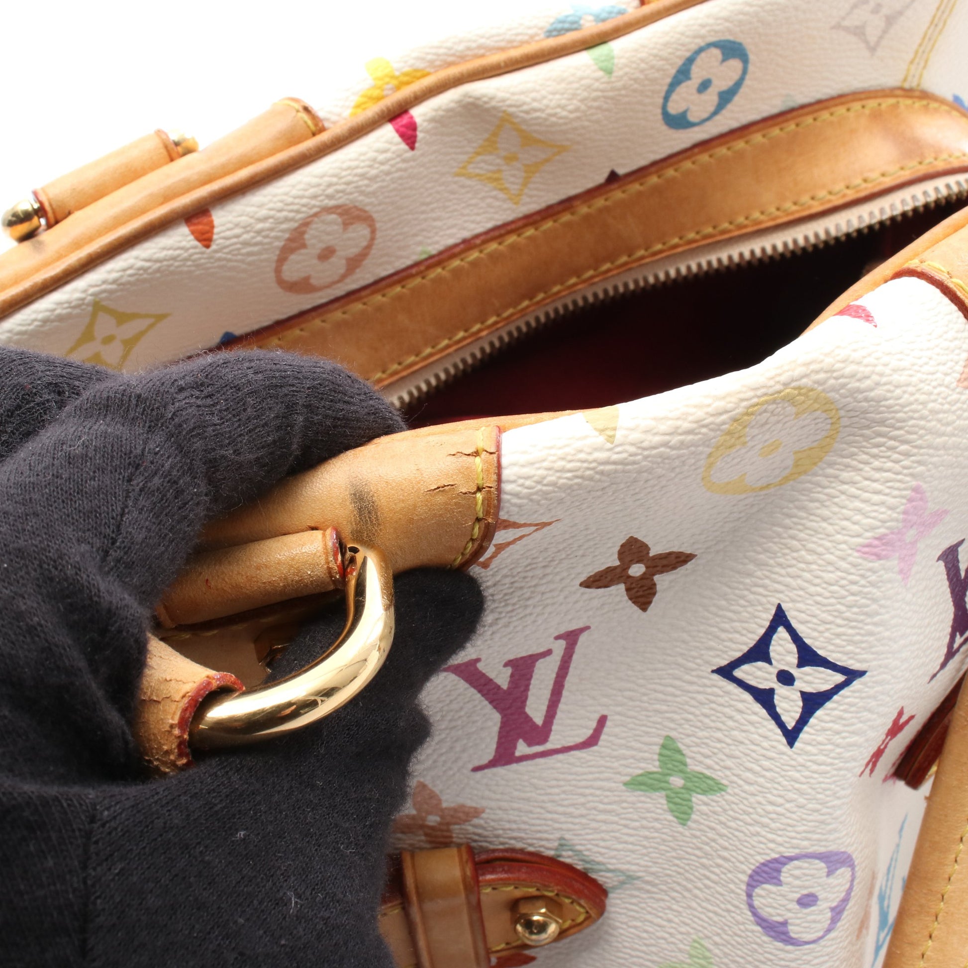 クラウディア モノグラムマルチカラー ブロン ハンドバッグ PVC レザー ホワイト ルイヴィトン バッグ LOUIS VUITTON