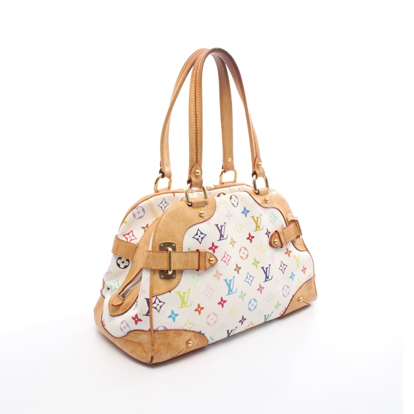 クラウディア モノグラムマルチカラー ブロン ハンドバッグ PVC レザー ホワイト ルイヴィトン バッグ LOUIS VUITTON