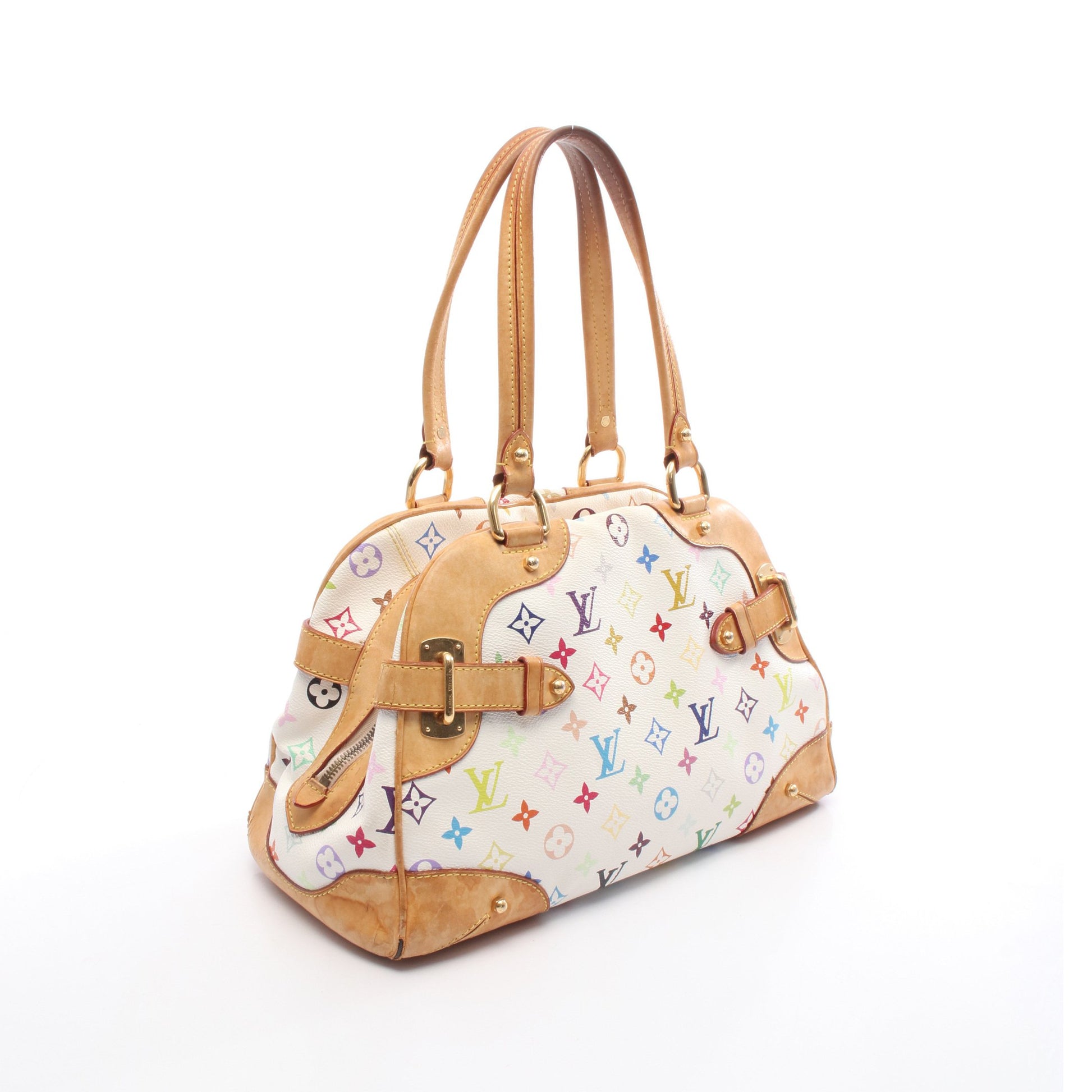 クラウディア モノグラムマルチカラー ブロン ハンドバッグ PVC レザー ホワイト ルイヴィトン バッグ LOUIS VUITTON