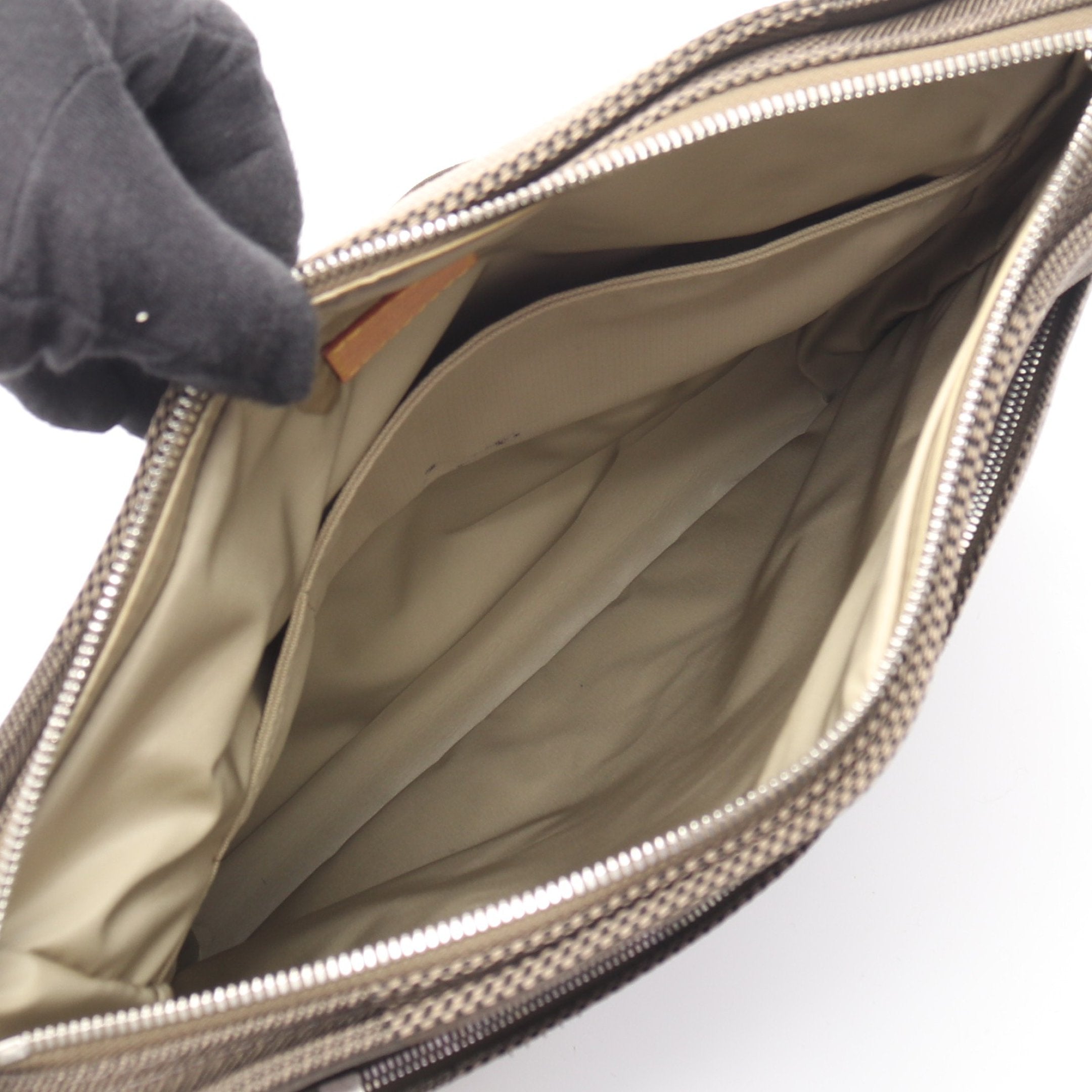 コンパニョン ダミエジェアン テール ショルダーバッグ キャンバス