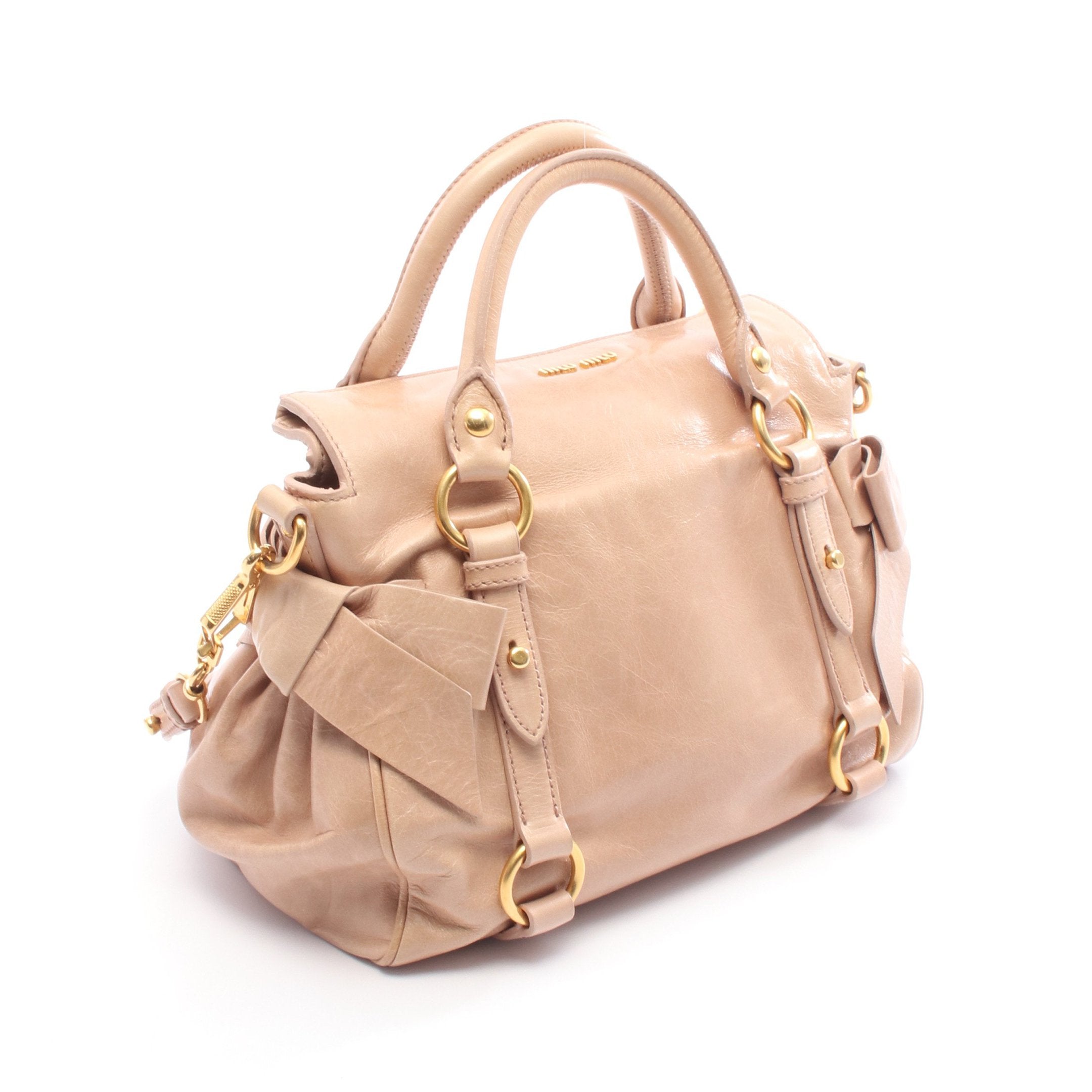 VITELLO LUX サイドリボン ハンドバッグ レザー ピンク 2WAY ミュウ