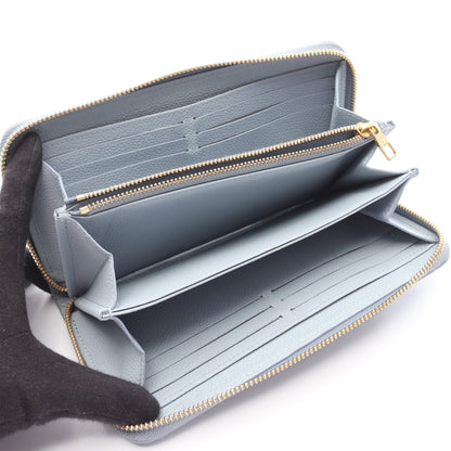 ジッピーウォレット モノグラムアンプラント ブルーアワー ラウンドファスナー長財布 レザー ブルーグレー ルイヴィトン 財布・小物 LOUIS VUITTON