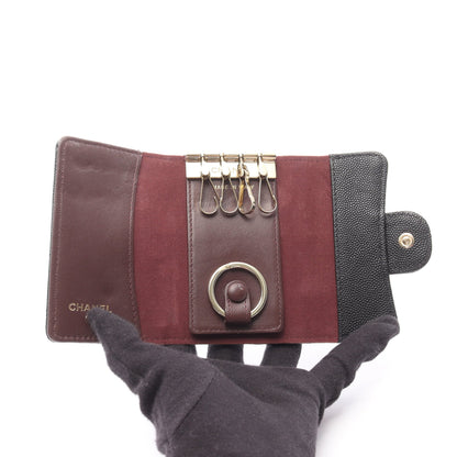 マトラッセ キーケース キャビアスキン ブラック ゴールド金具 シャネル 財布・小物 CHANEL