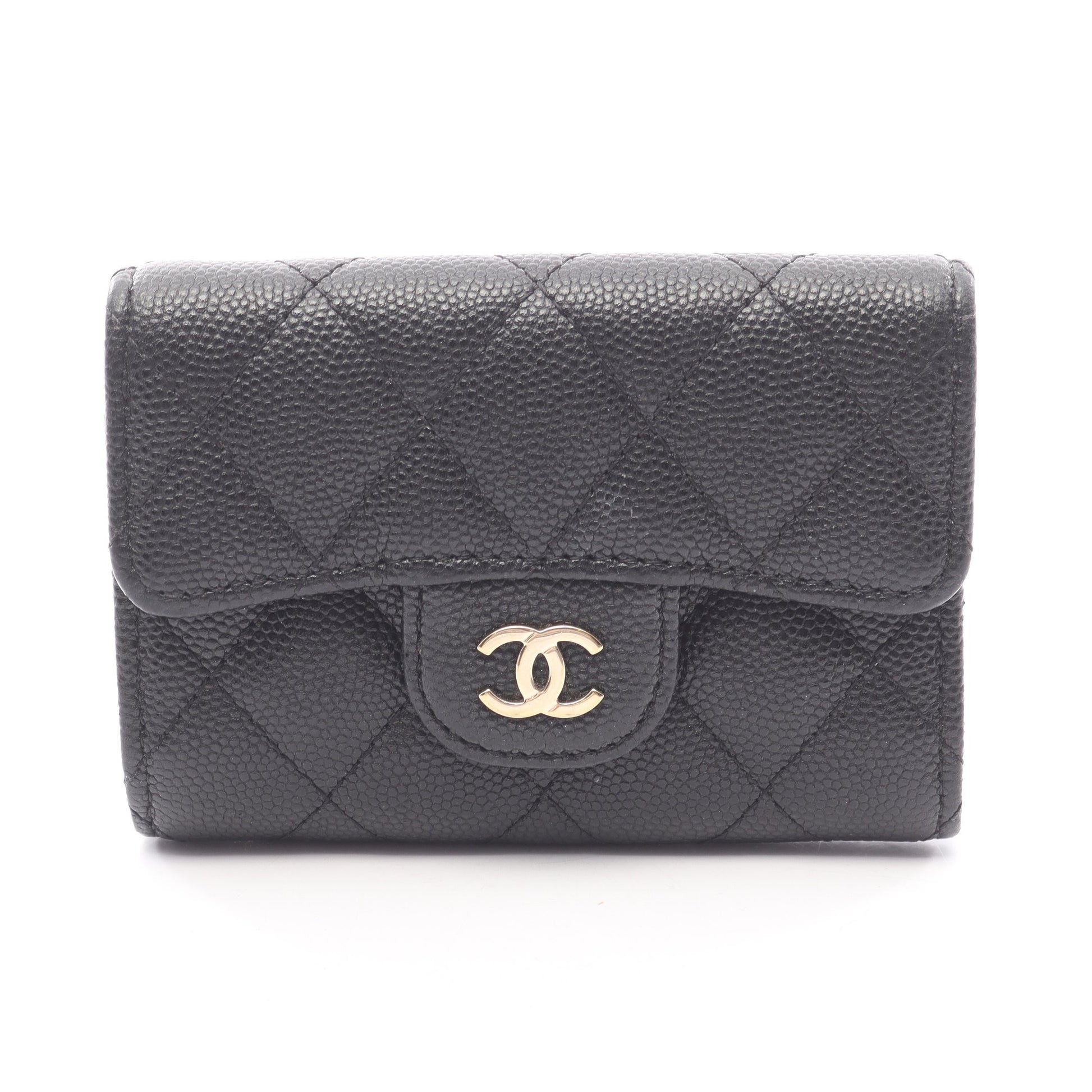 マトラッセ キーケース キャビアスキン ブラック ゴールド金具 シャネル 財布・小物 CHANEL