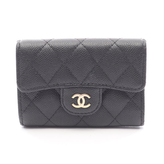 マトラッセ キーケース キャビアスキン ブラック ゴールド金具 シャネル 財布・小物 CHANEL
