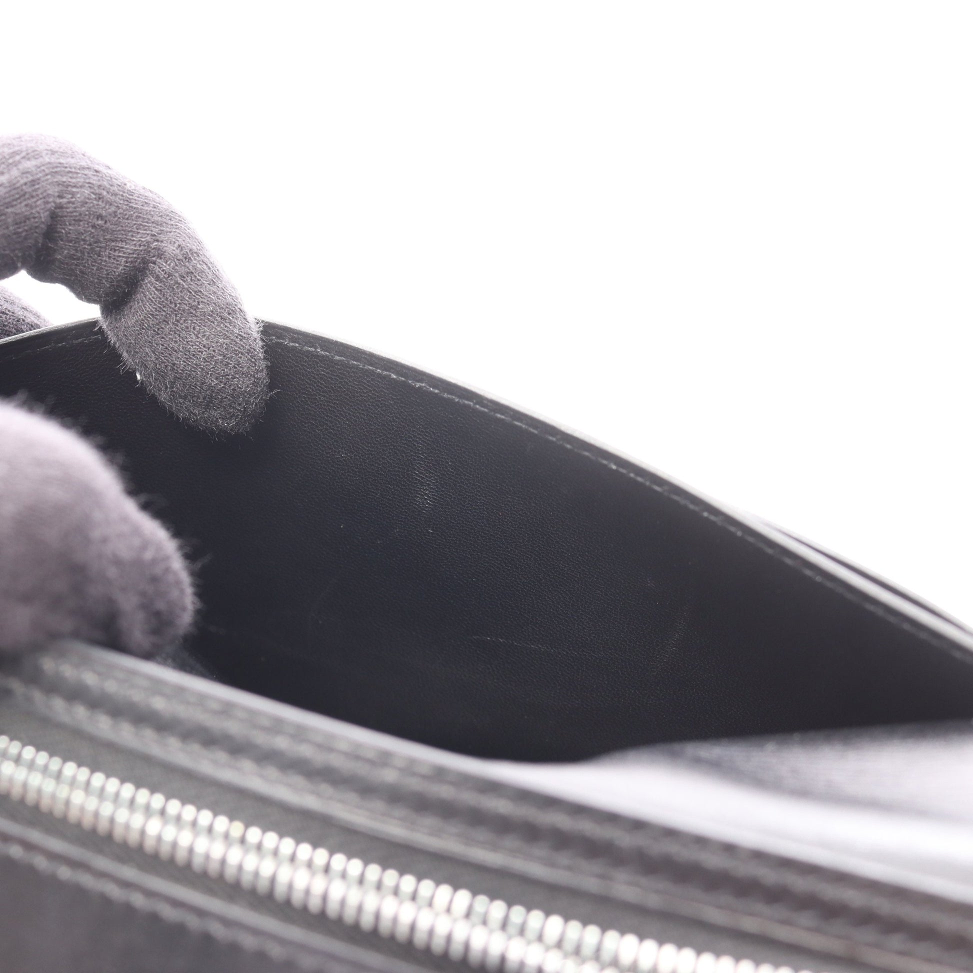 ベアンスフレ 二つ折り長財布 ボックスカーフ ブラック シルバー金具 □H刻印 エルメス 財布・小物 HERMES