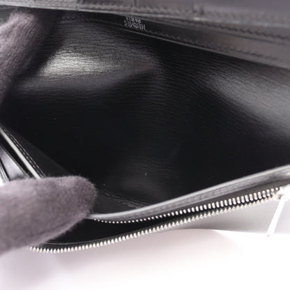 ベアンスフレ 二つ折り長財布 ボックスカーフ ブラック シルバー金具 □H刻印 エルメス 財布・小物 HERMES