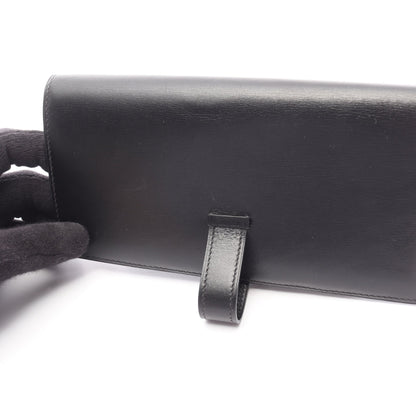 ベアンスフレ 二つ折り長財布 ボックスカーフ ブラック シルバー金具 □H刻印 エルメス 財布・小物 HERMES