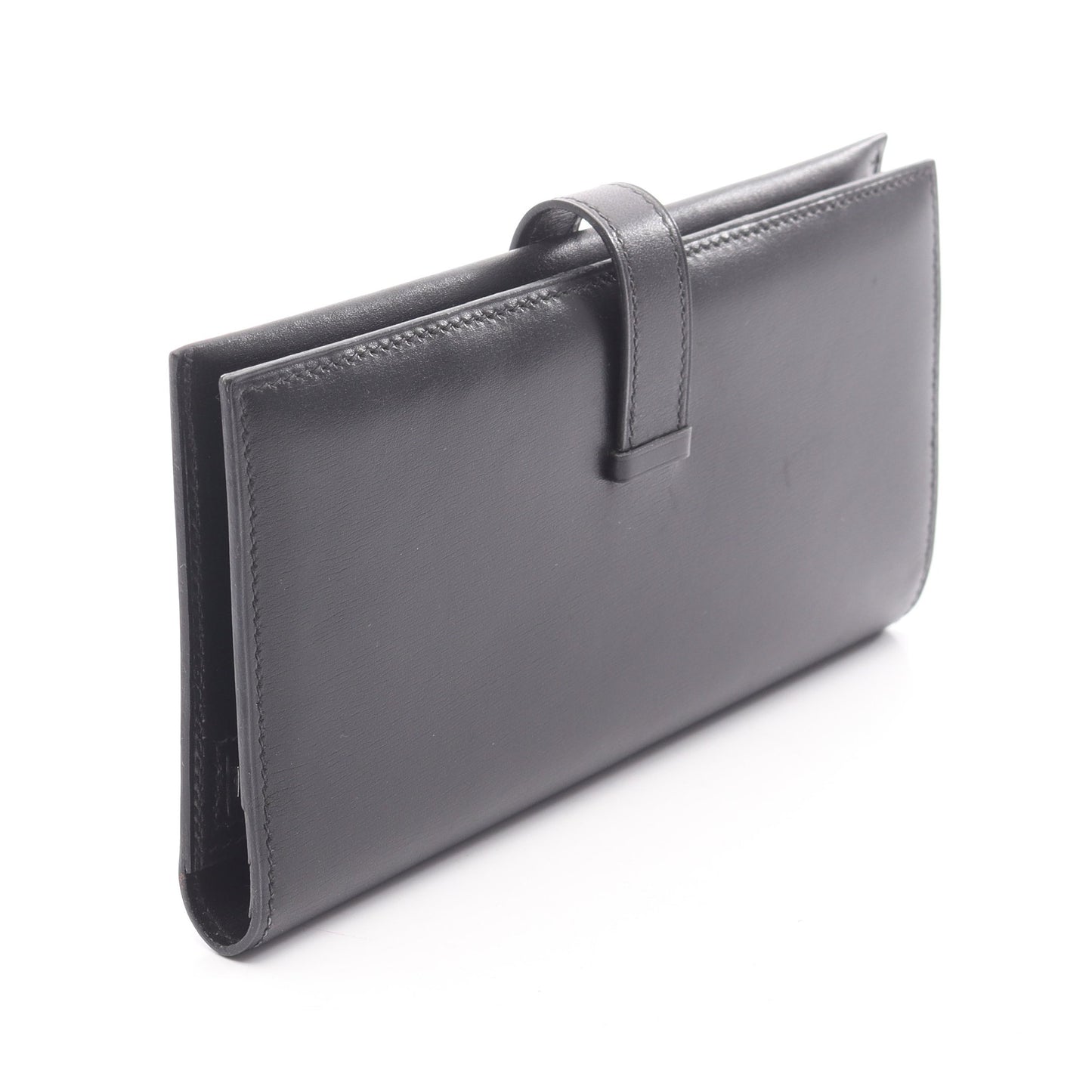 ベアンスフレ 二つ折り長財布 ボックスカーフ ブラック シルバー金具 □H刻印 エルメス 財布・小物 HERMES