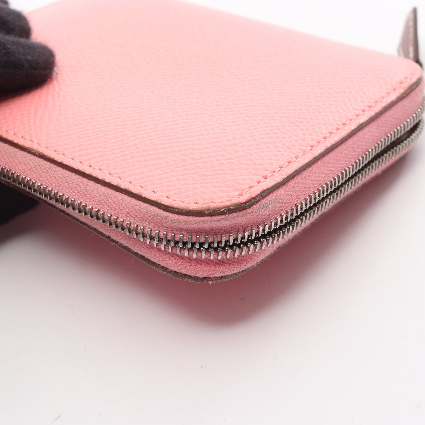 アザップコンパクト シルクイン ローズコンフェッティ ラウンドファスナー財布 ヴォーエプソン ピンク シルバー金具 Y刻印 エルメス 財布・小物 HERMES