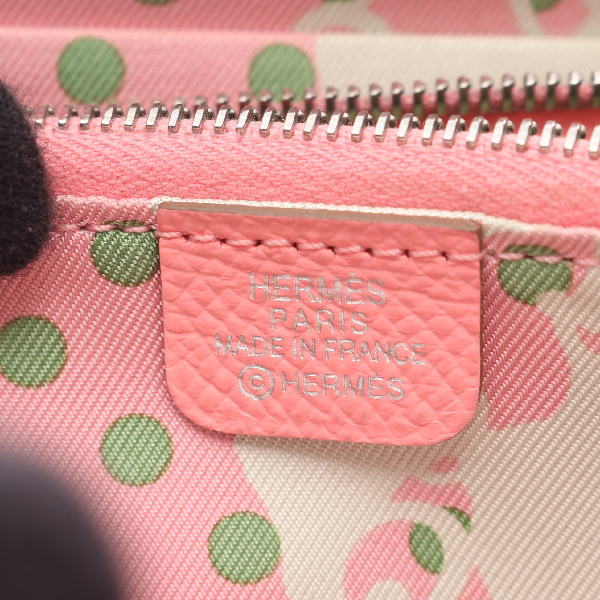 アザップコンパクト シルクイン ローズコンフェッティ ラウンドファスナー財布 ヴォーエプソン ピンク シルバー金具 Y刻印 エルメス 財布・小物 HERMES