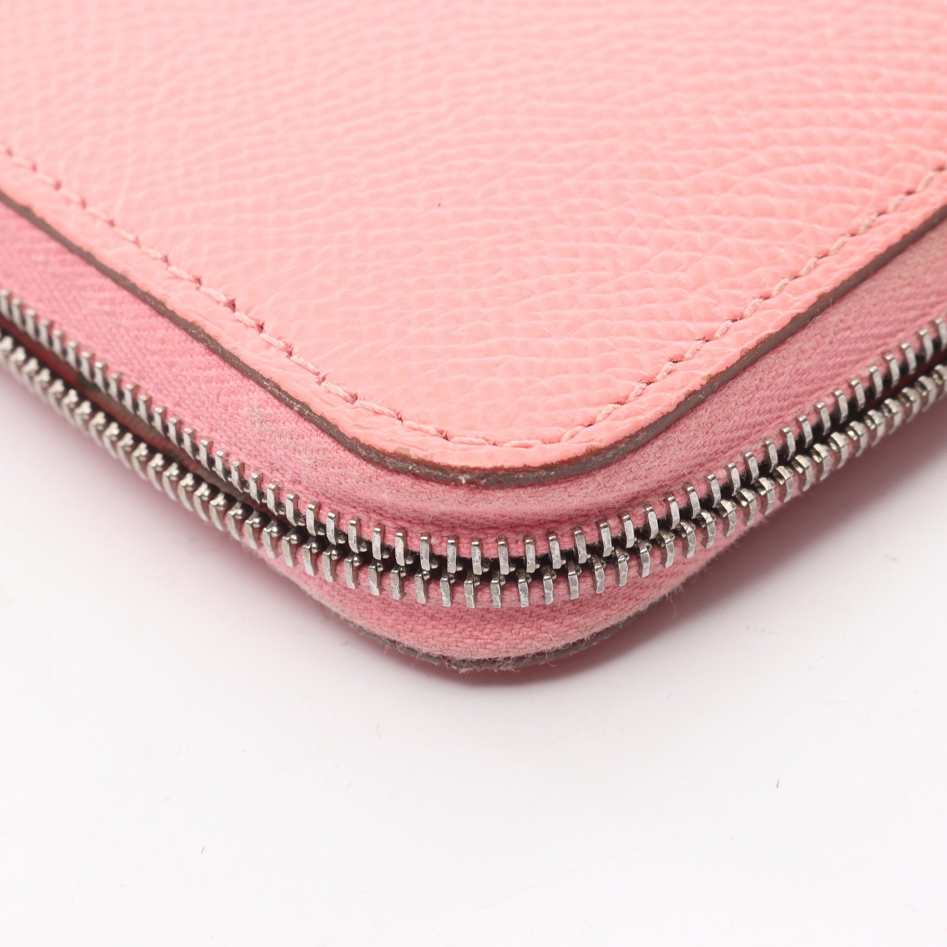 アザップコンパクト シルクイン ローズコンフェッティ ラウンドファスナー財布 ヴォーエプソン ピンク シルバー金具 Y刻印 エルメス 財布・小物 HERMES