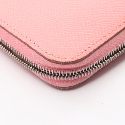 アザップコンパクト シルクイン ローズコンフェッティ ラウンドファスナー財布 ヴォーエプソン ピンク シルバー金具 Y刻印 エルメス 財布・小物 HERMES