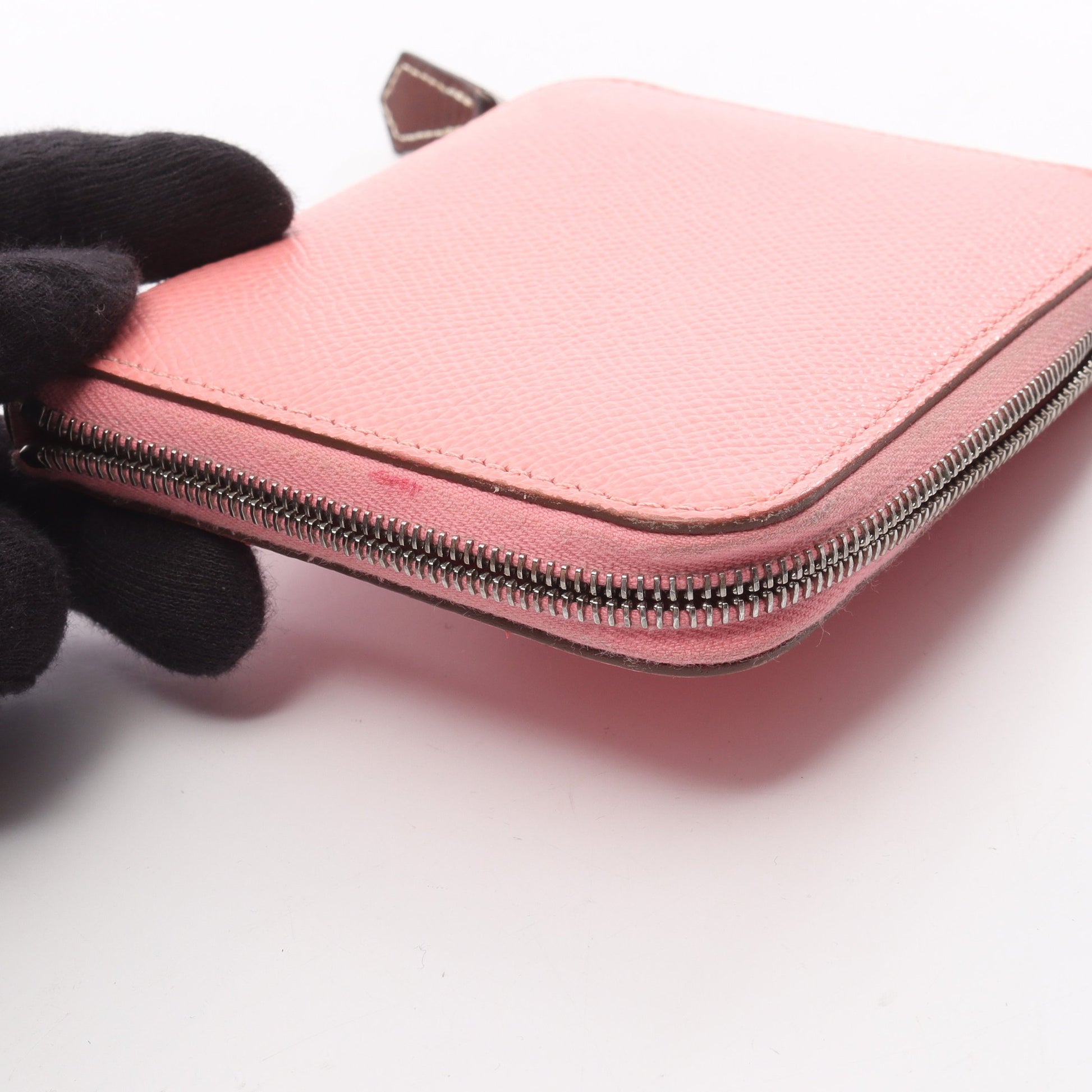 アザップコンパクト シルクイン ローズコンフェッティ ラウンドファスナー財布 ヴォーエプソン ピンク シルバー金具 Y刻印 エルメス 財布・小物 HERMES