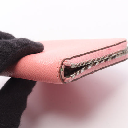 アザップコンパクト シルクイン ローズコンフェッティ ラウンドファスナー財布 ヴォーエプソン ピンク シルバー金具 Y刻印 エルメス 財布・小物 HERMES