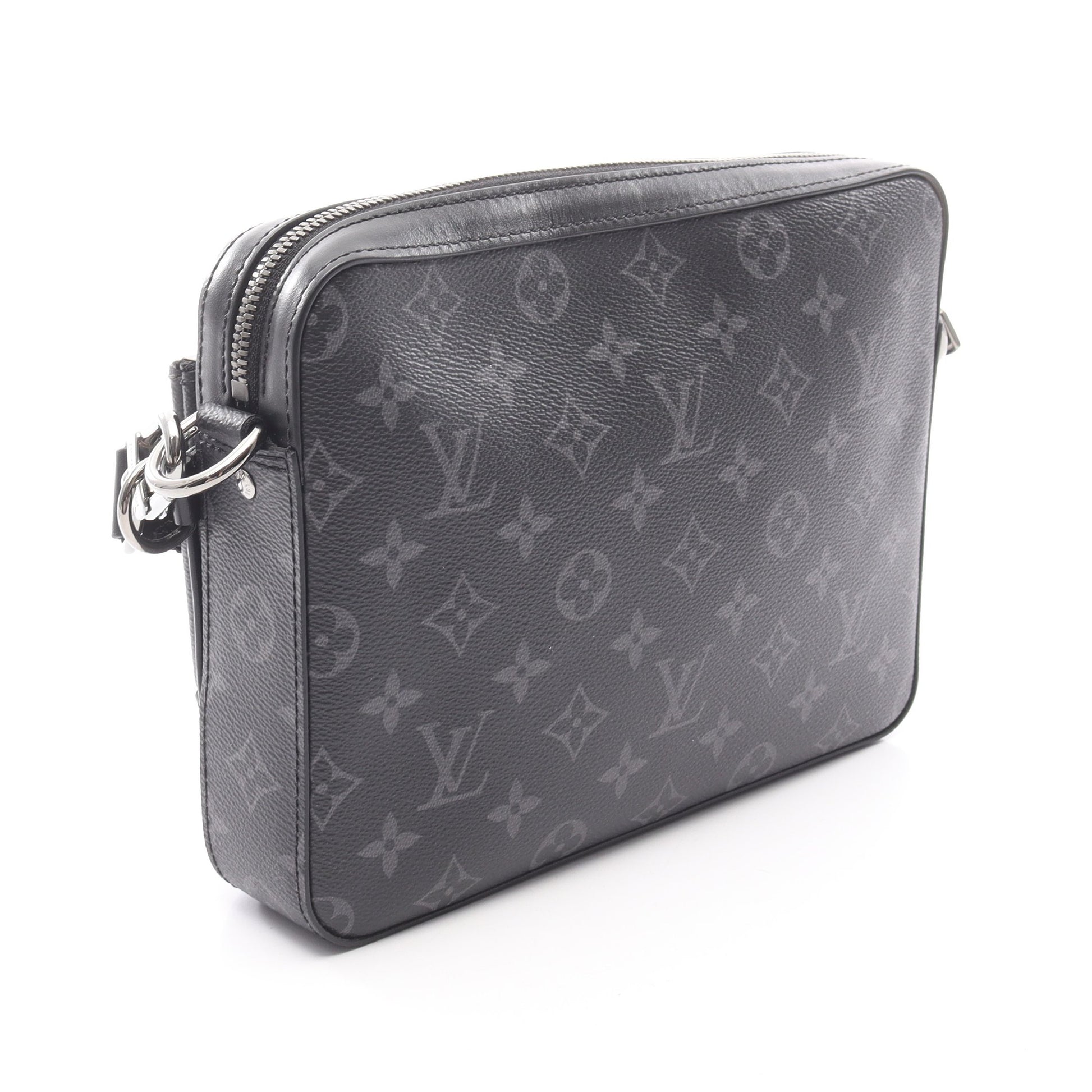 トリオ メッセンジャー モノグラム エクリプス ショルダーバッグ PVC レザー ブラック グレー ルイヴィトン バッグ LOUIS VUITTON