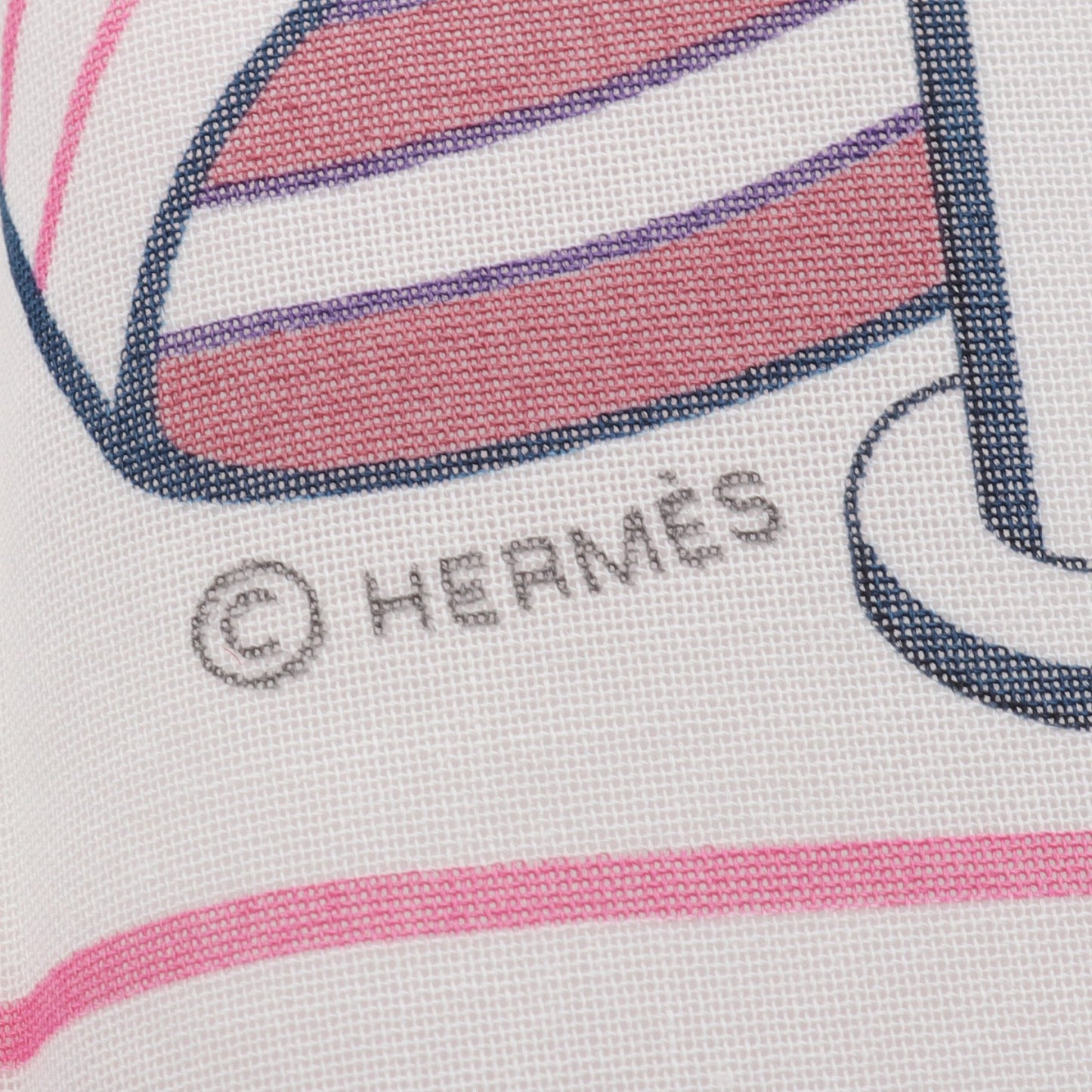 ハンカチ Les Sangles en Finesse スカーフ コットン ホワイト マルチカラー エルメス 財布・小物 HERMES