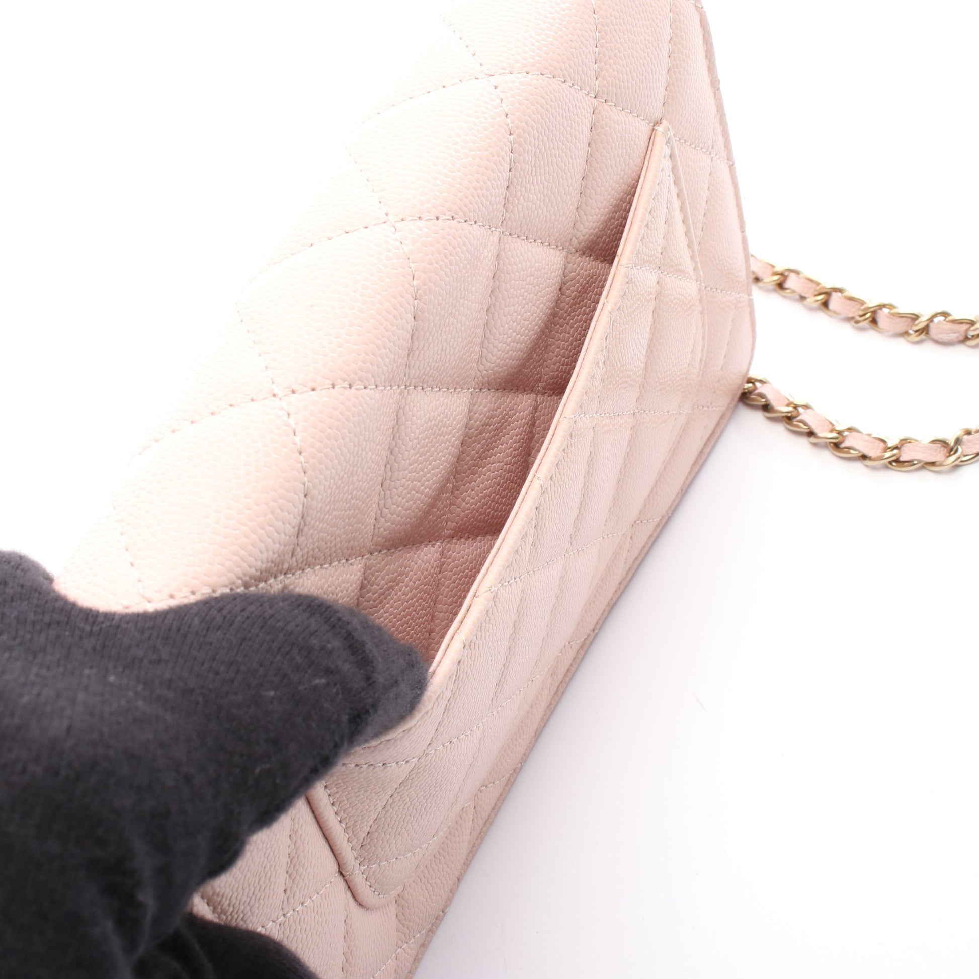 マトラッセ チェーンウォレット キャビアスキン ライトピンク ゴールド金具 シャネル バッグ CHANEL