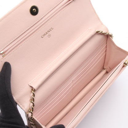 マトラッセ チェーンウォレット キャビアスキン ライトピンク ゴールド金具 シャネル バッグ CHANEL
