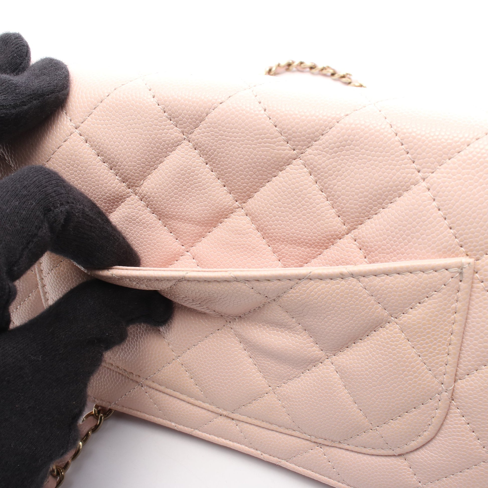 マトラッセ チェーンウォレット キャビアスキン ライトピンク ゴールド金具 シャネル バッグ CHANEL