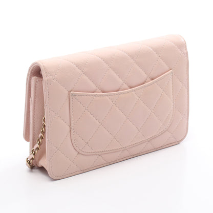 マトラッセ チェーンウォレット キャビアスキン ライトピンク ゴールド金具 シャネル バッグ CHANEL