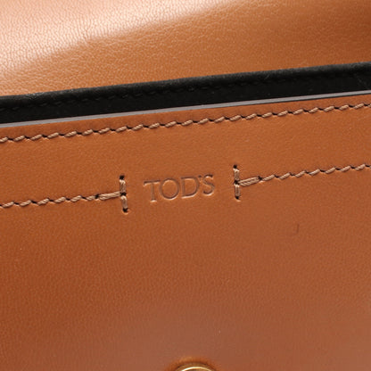 Tタイムレス ショルダーバッグ レオパード柄 ハラコ レザー ブラウン 2WAY トッズ バッグ TOD'S