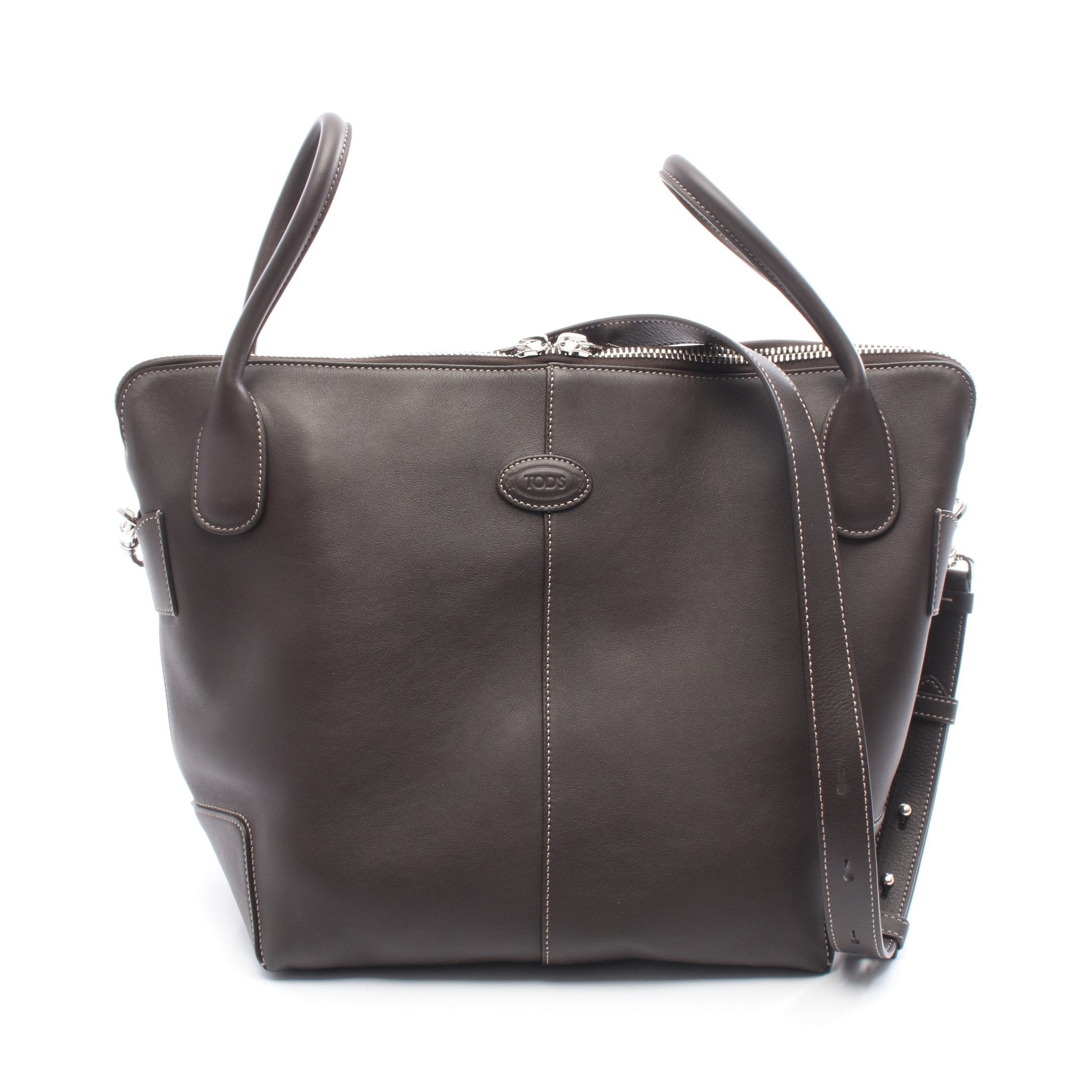 Diバッグ スウィング ハンドバッグ レザー ダークブラウン 2WAY トッズ