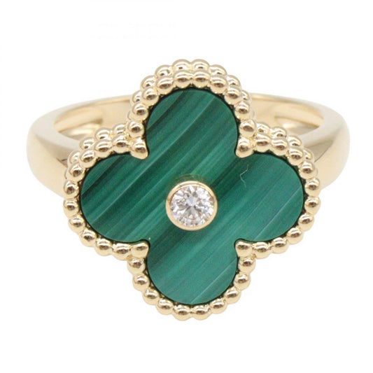 ヴィンテージアルハンブラ 1PD マラカイト リング リング 指輪 K18YG マラカイト ダイヤモンド イエローゴールド グリーン クリア ヴァンクリーフアンドアーペル アクセサリー Van Cleef & Arpels