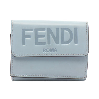 ロゴ 三つ折り財布 レザー ライトブルー フェンディ 財布・小物 FENDI