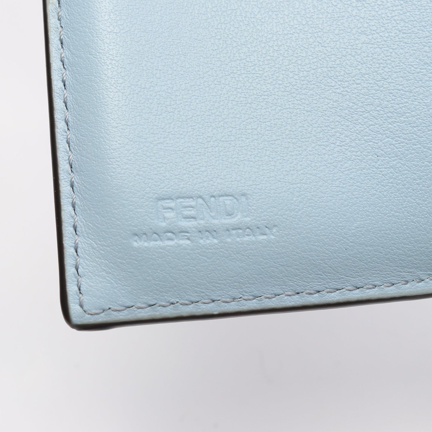 ロゴ 三つ折り財布 レザー ライトブルー フェンディ 財布・小物 FENDI
