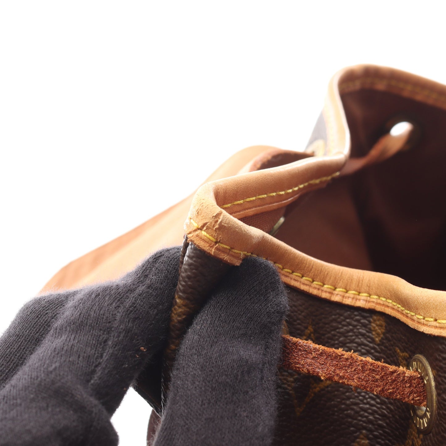 モンスリMM モノグラム バックパック リュックサック PVC レザー ブラウン ルイヴィトン バッグ LOUIS VUITTON