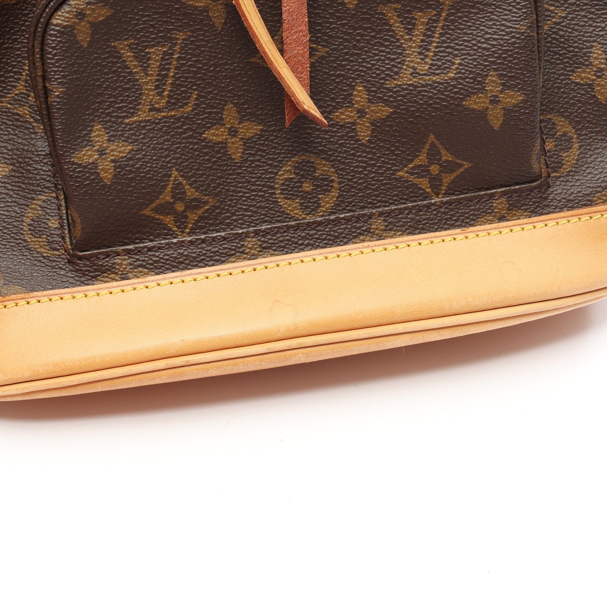 モンスリMM モノグラム バックパック リュックサック PVC レザー ブラウン ルイヴィトン バッグ LOUIS VUITTON