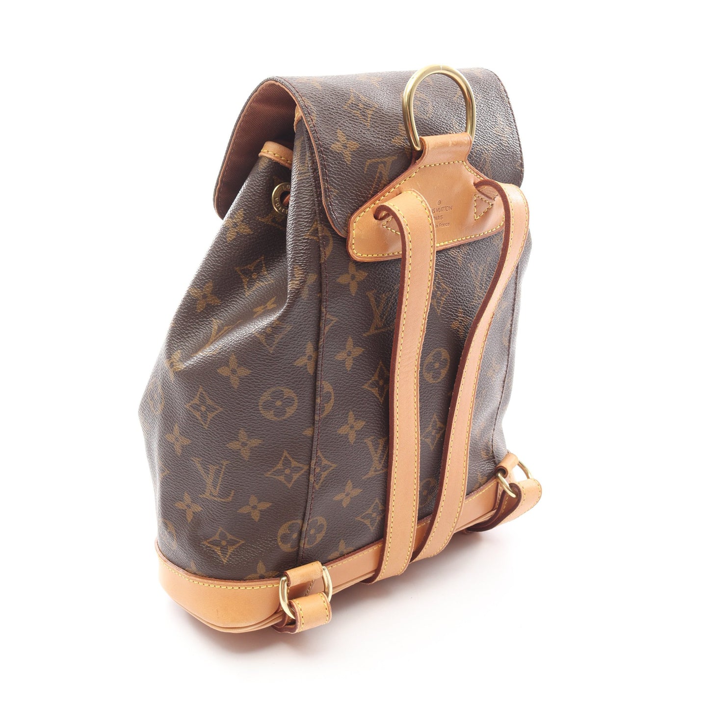 モンスリMM モノグラム バックパック リュックサック PVC レザー ブラウン ルイヴィトン バッグ LOUIS VUITTON