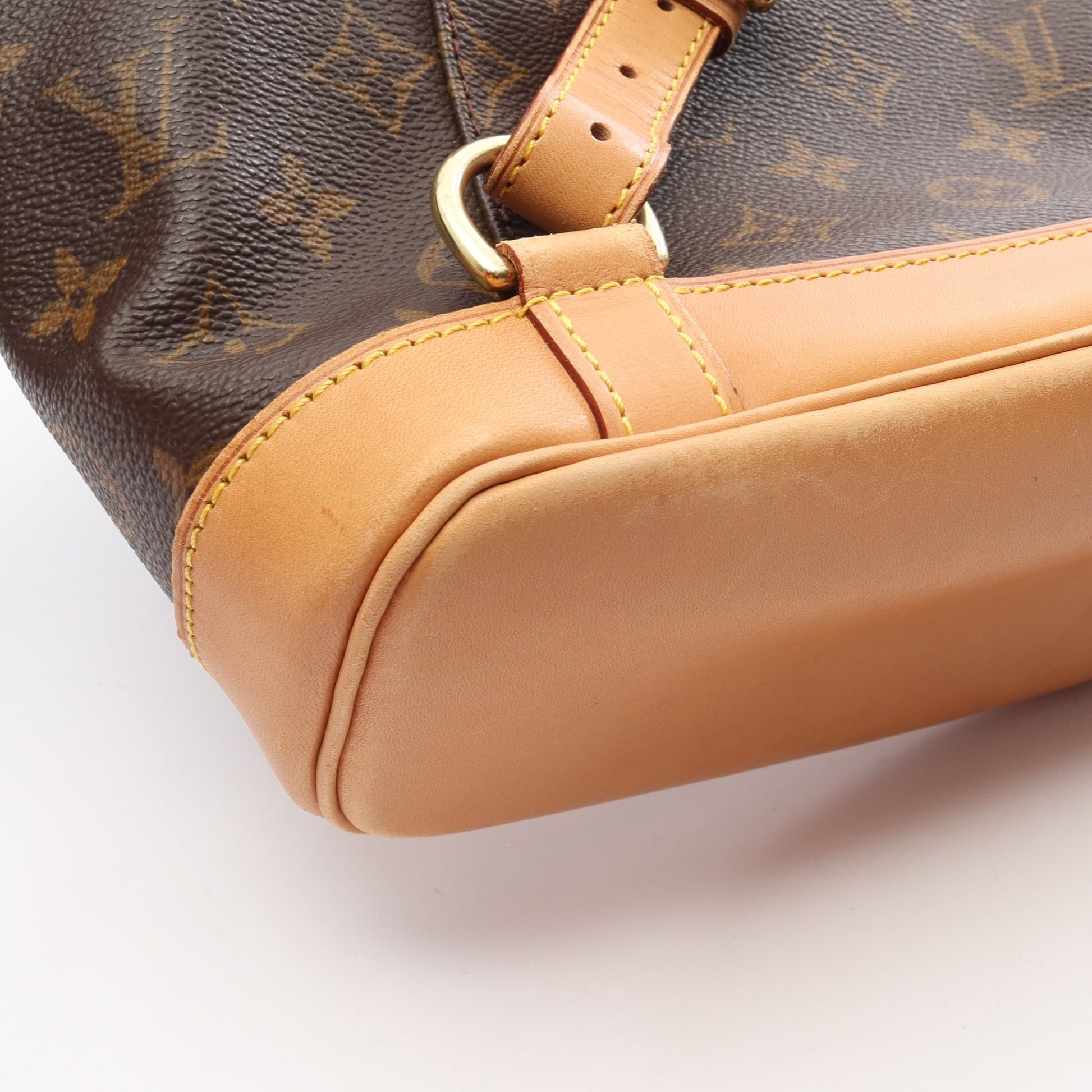 モンスリMM モノグラム バックパック リュックサック PVC レザー ブラウン ルイヴィトン バッグ LOUIS VUITTON