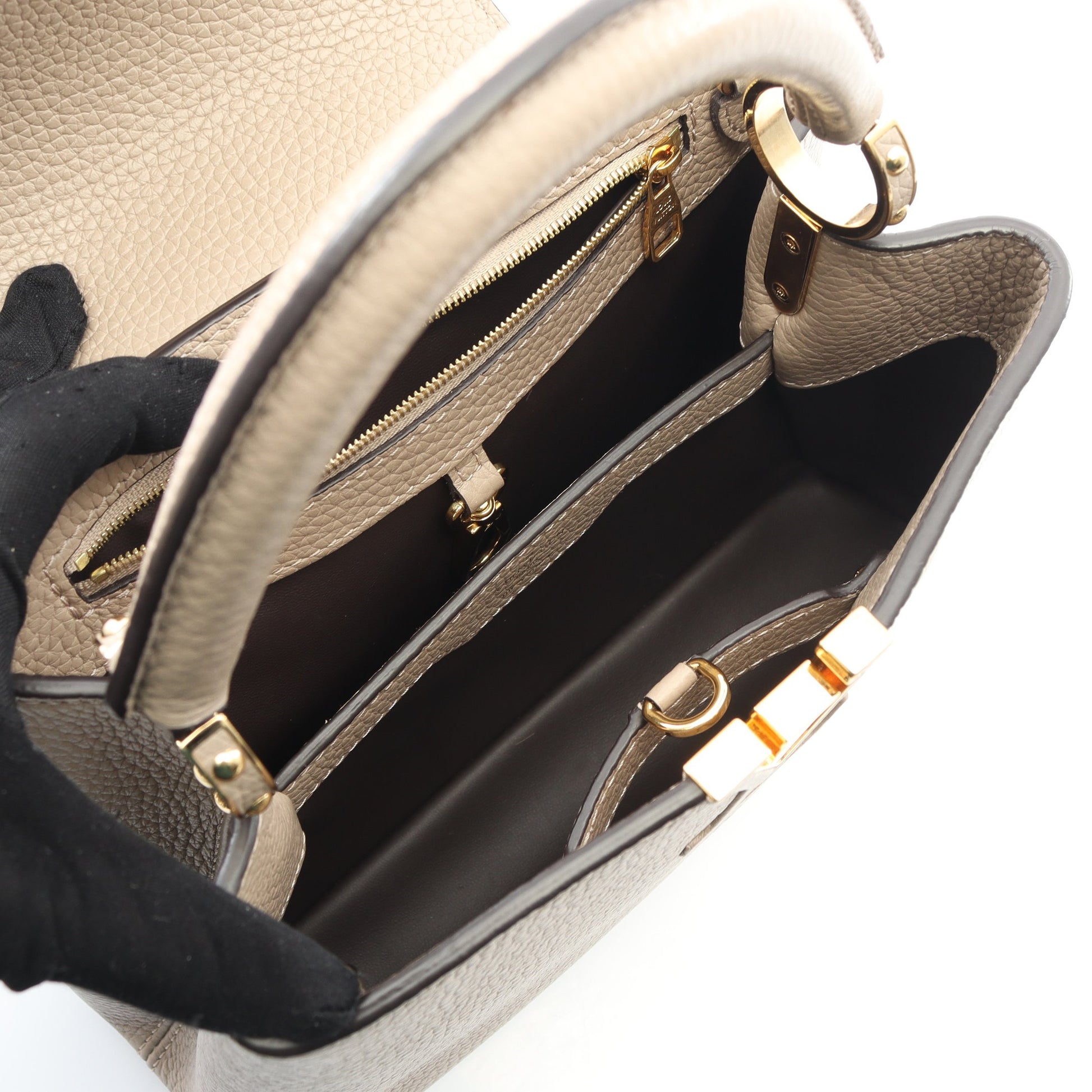 カプシーヌBB ガレ ハンドバッグ トリヨンレザー グレーベージュ 2WAY ルイヴィトン バッグ LOUIS VUITTON