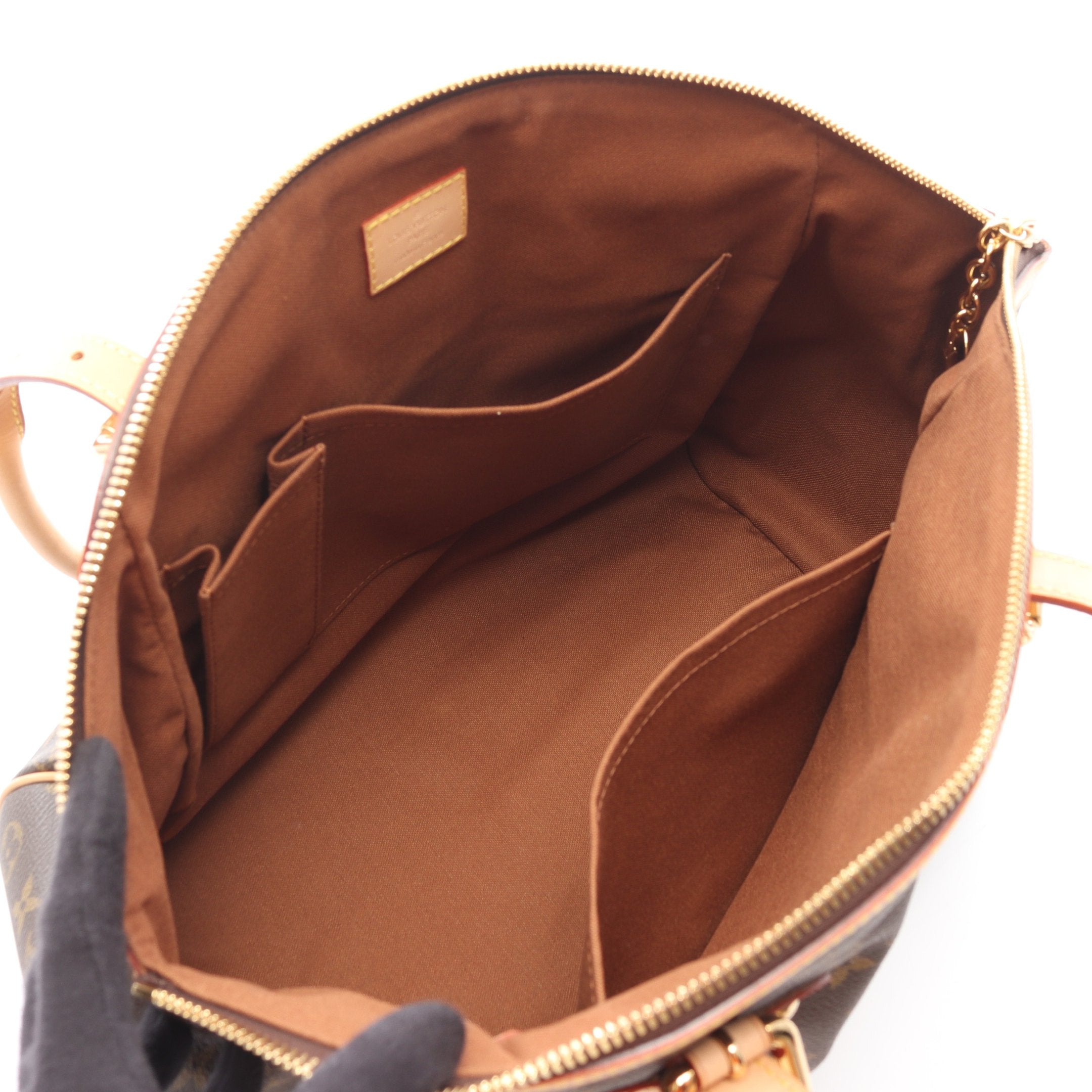 ティヴォリGM モノグラム ハンドバッグ PVC レザー ブラウン ルイ