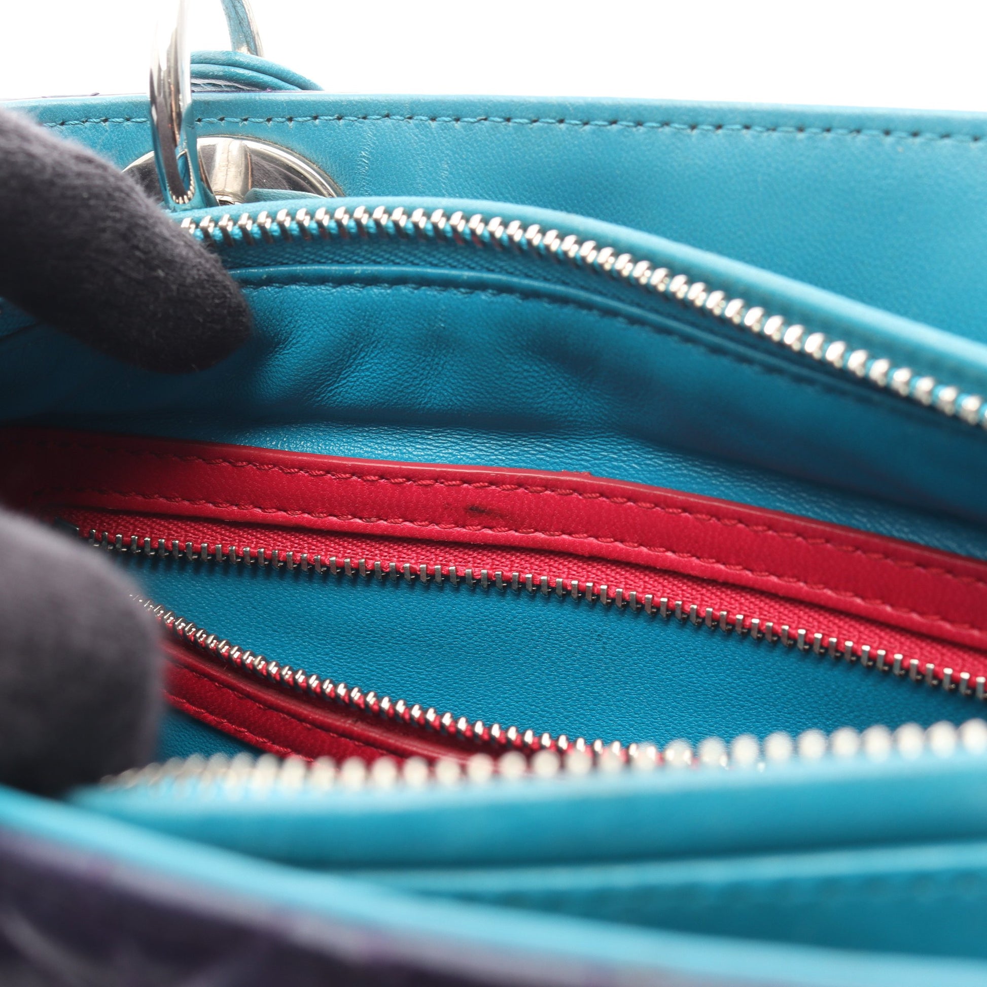 LADY DIOR レディディオール カナージュ ハンドバッグ レザー ネイビー ブルーグリーン ピンクパープル 2WAY クリスチャンディオール バッグ Christian Dior