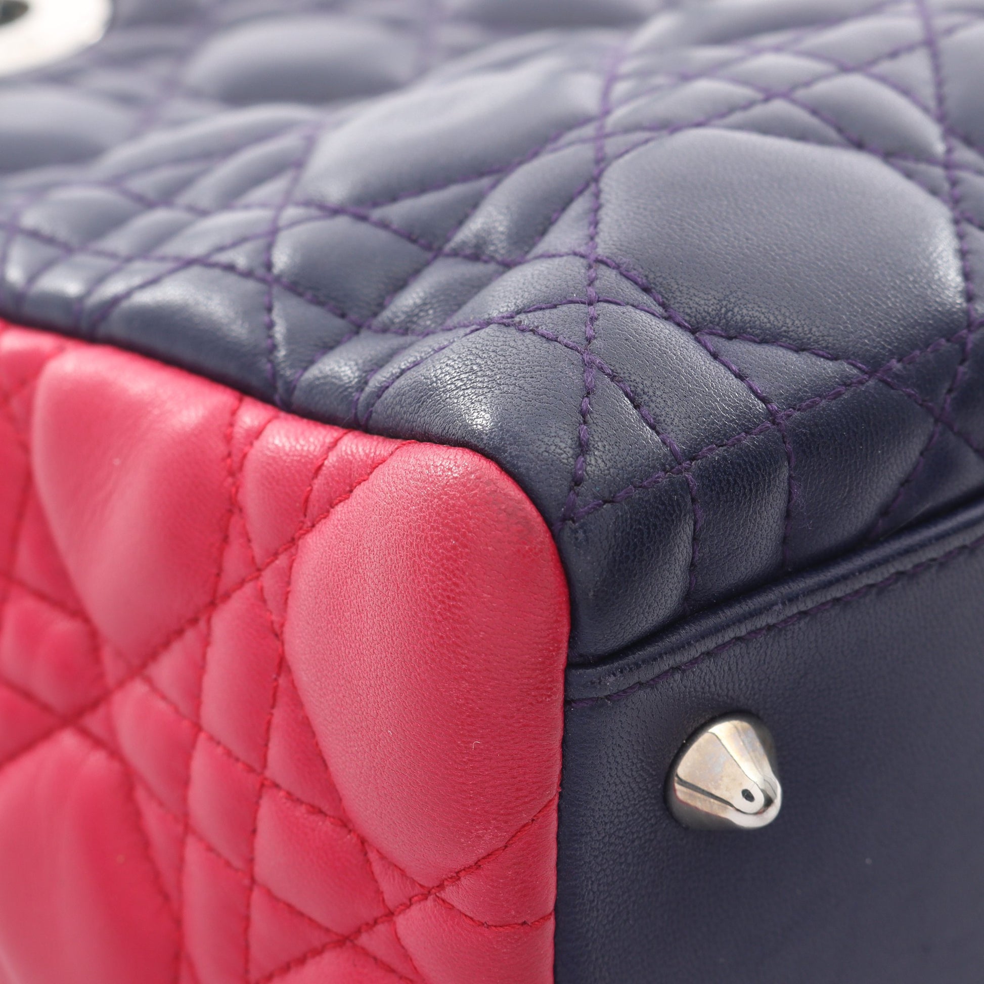 LADY DIOR レディディオール カナージュ ハンドバッグ レザー ネイビー ブルーグリーン ピンクパープル 2WAY クリスチャンディオール バッグ Christian Dior